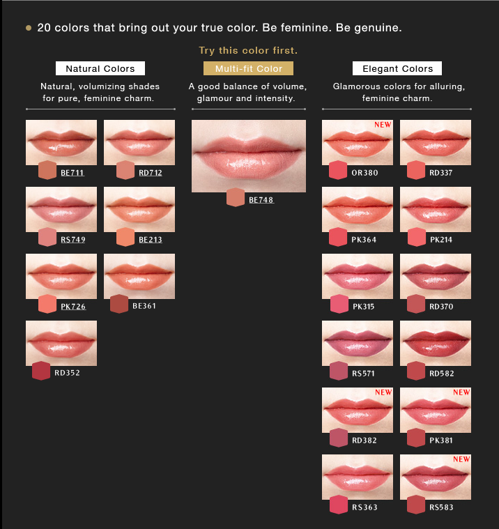 Son môi Shisedo Maquillage True Rouge Bảng 20 màu của son môi shiseido maquillage true rouge
