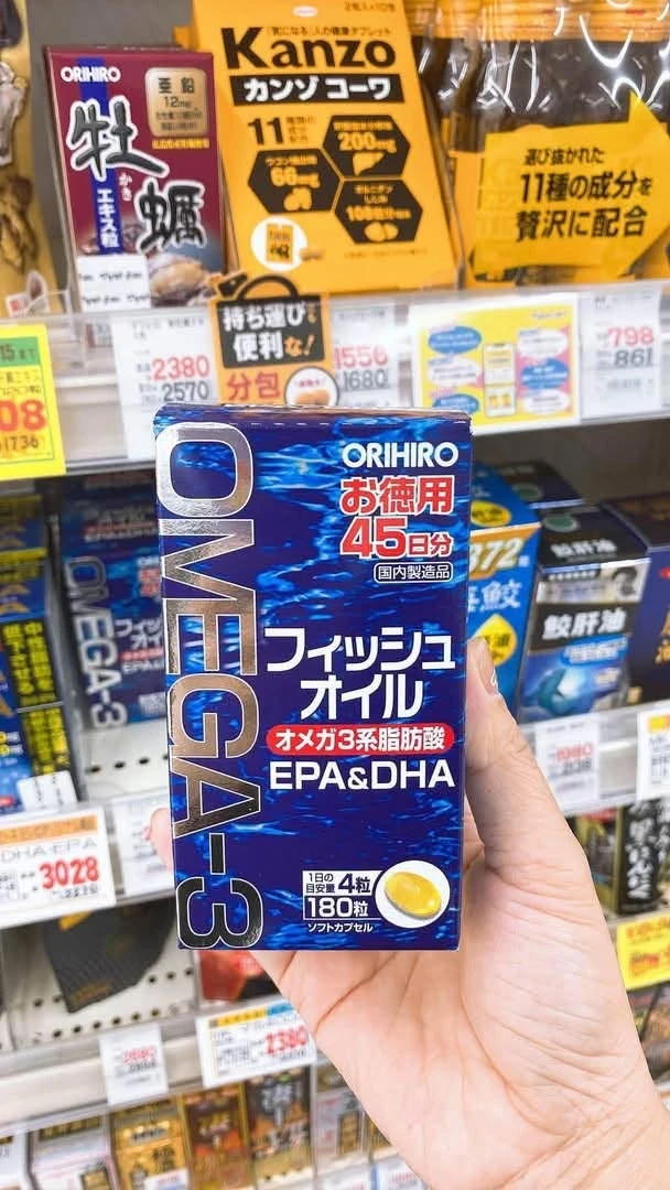 Viên uống dầu cá Omega-3 Orihiro EPA DHA Nhật Bản 180 viên Viên uống dầu cá Omega-3 Orihiro EPA DHA Nhật Bản 180 viên - Ảnh 11