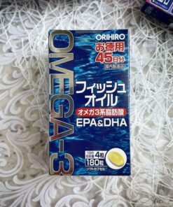 Viên uống dầu cá Omega-3 Orihiro EPA DHA Nhật Bản 180 viên Viên uống dầu cá Omega-3 Orihiro EPA DHA Nhật Bản 180 viên - Yêu Hàng Ngoại