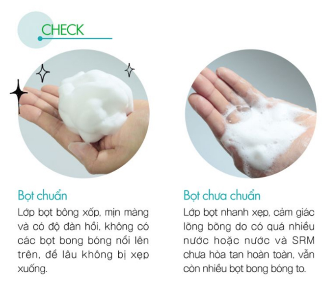 Tại sao phải tạo bọt khi rửa mặt và tạo bọt thế nào mới đúng cách? Sau khi tạo bọt thì chúng ta cùng kiểm tra xem bọt đã đủ tiêu chuẩn nhưa nhé!