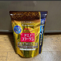 Collagen Meiji Premium Amino dạng bột 5000mg mẫu mới màu vàng Nhật Bản
