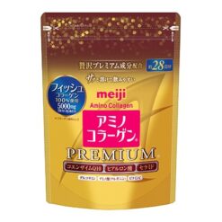Alternative view of Collagen Meiji Premium Amino dạng bột 5000mg mẫu mới màu vàng Nhật Bản