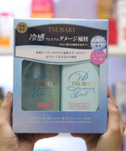Bội dầu gội & dầu xả Shiseido Tsubaki Premium Cool Nhật Bản (490mlx2)