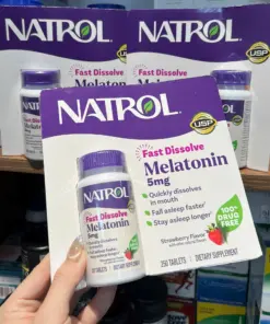 Viên Ngậm Hỗ Trợ Giấc Ngủ Natrol Melatonin 5mg Fast Dissolve – Hộp 250 Viên (Mỹ)