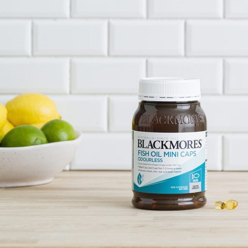 Viên uống dầu cá Blackmores Fish Oil Mini Caps Odourless Viên uống dầu cá Blackmores Fish Oil Mini Caps Odourless - Yêu Hàng Ngoại