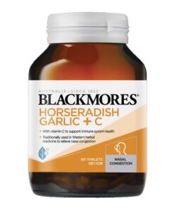 Viên uống Blackmores Horseradish Garlic + C hỗ trợ ho, cảm lạnh, cúm và viêm mũi