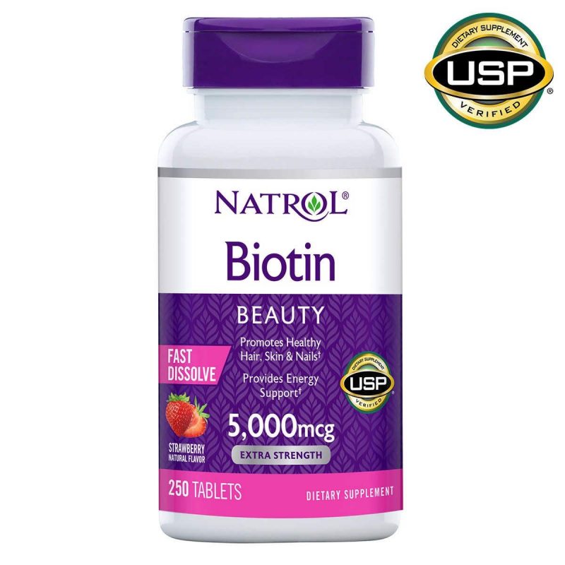 Viên ngậm đẹp da tóc móng Natrol Biotin Beauty 5000mcg Viên ngậm đẹp da tóc móng Natrol Biotin Beauty 5000mcg - Yêu Hàng Ngoại