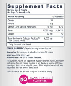 Alternative view of NeoCell Grassfed Collagen Peptides + Vitamin C & Biotin 6000mg 360 viên