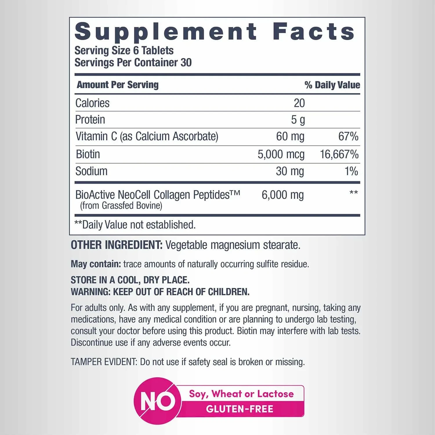 NeoCell Grassfed Collagen Peptides + Vitamin C & Biotin 6000mg 360 viên - Ảnh 2