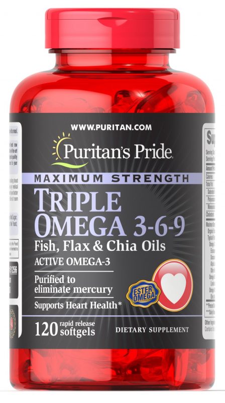 Viên uống bổ tim Puritan’s Pride Triple Omega 3-6-9 Fish & Flax Oils Viên uống bổ tim Puritan’s Pride Triple Omega 3-6-9 Fish & Flax Oils - Yêu Hàng Ngoại