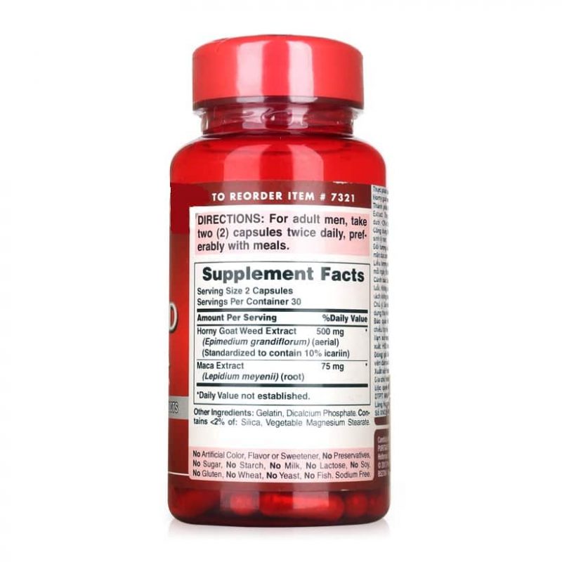 Viên uống tăng cường sinh lý Puritan's Pride Horny Goat Weed With Maca Viên uống tăng cường sinh lý Puritan's Pride Horny Goat Weed With Maca - Yêu Hàng Ngoại