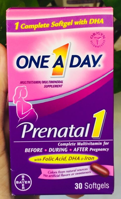 Vitamin cho bà bầu One A Day Prenatal DHA, Folic Acid & Iron Vitamin cho bà bầu One A Day Prenatal DHA, Folic Acid & Iron - Yêu Hàng Ngoại