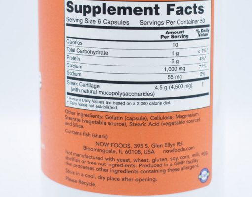 Viên uống Sụn cá mập NOW Shark Cartilage 750mg Viên uống Sụn cá mập NOW Shark Cartilage 750mg - Yêu Hàng Ngoại