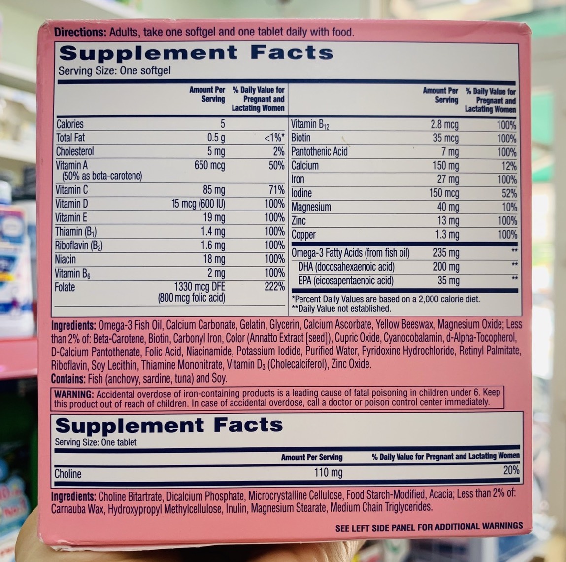 Viên bổ bà bầu One A Day Prenatal Advanced Complete with Brain Support Viên bổ bà bầu One A Day Prenatal Advanced Complete with Brain Support - Yêu Hàng Ngoại
