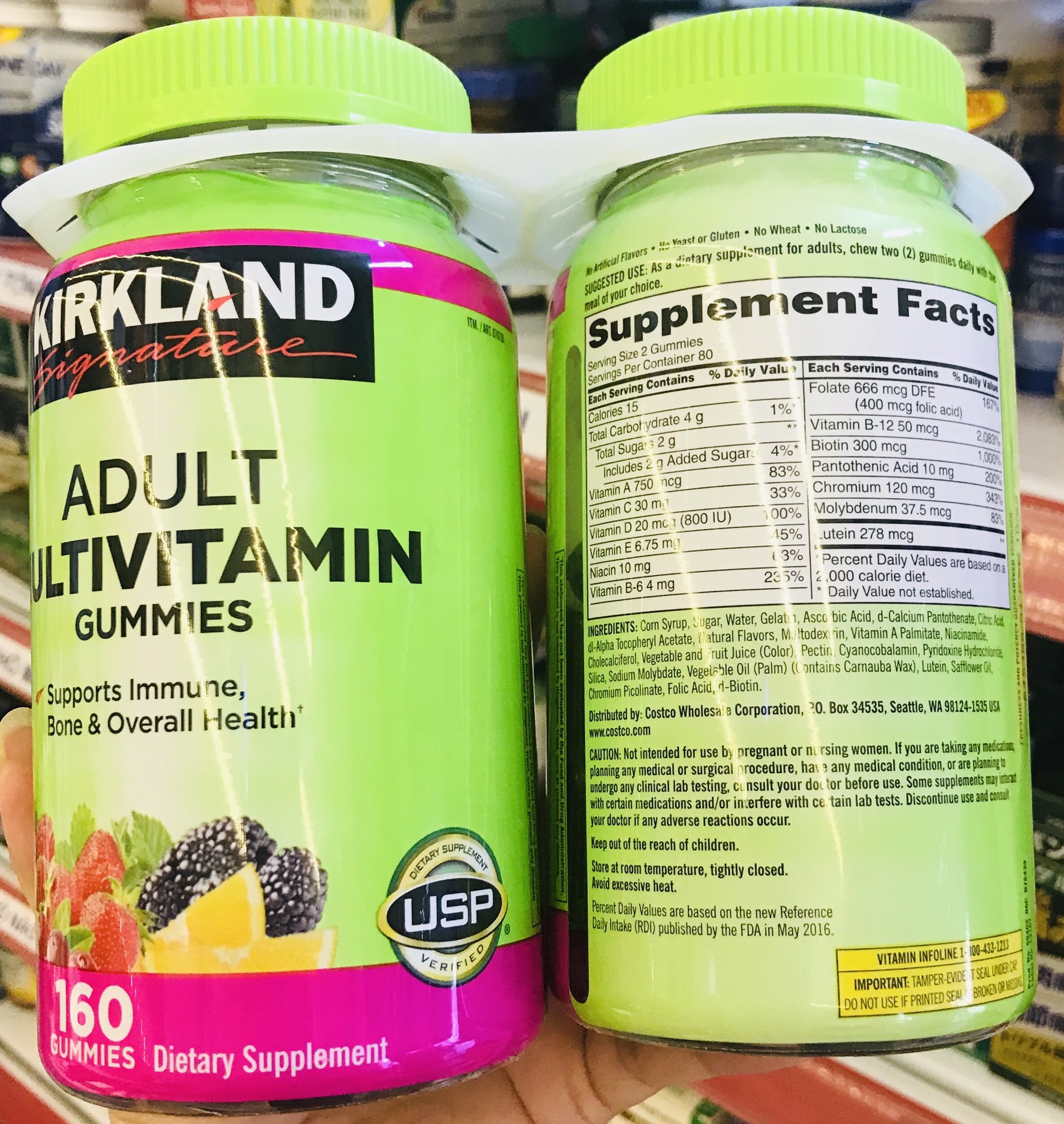 Kẹo dẻo bổ sung MultiVitamin Kirkland Signature Adult Gummies Kẹo dẻo bổ sung MultiVitamin Kirkland Signature Adult Gummies - Yêu Hàng Ngoại