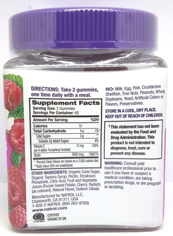 Kẹo dẻo đẹp da tóc móng Natrol Gummies Hair Skin & Nails - Yêu Hàng Ngoại