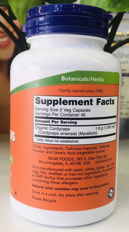 Viên uống đông trùng hạ thảo NOW Cordyceps 750mg Viên uống đông trùng hạ thảo NOW Cordyceps 750mg - Yêu Hàng Ngoại