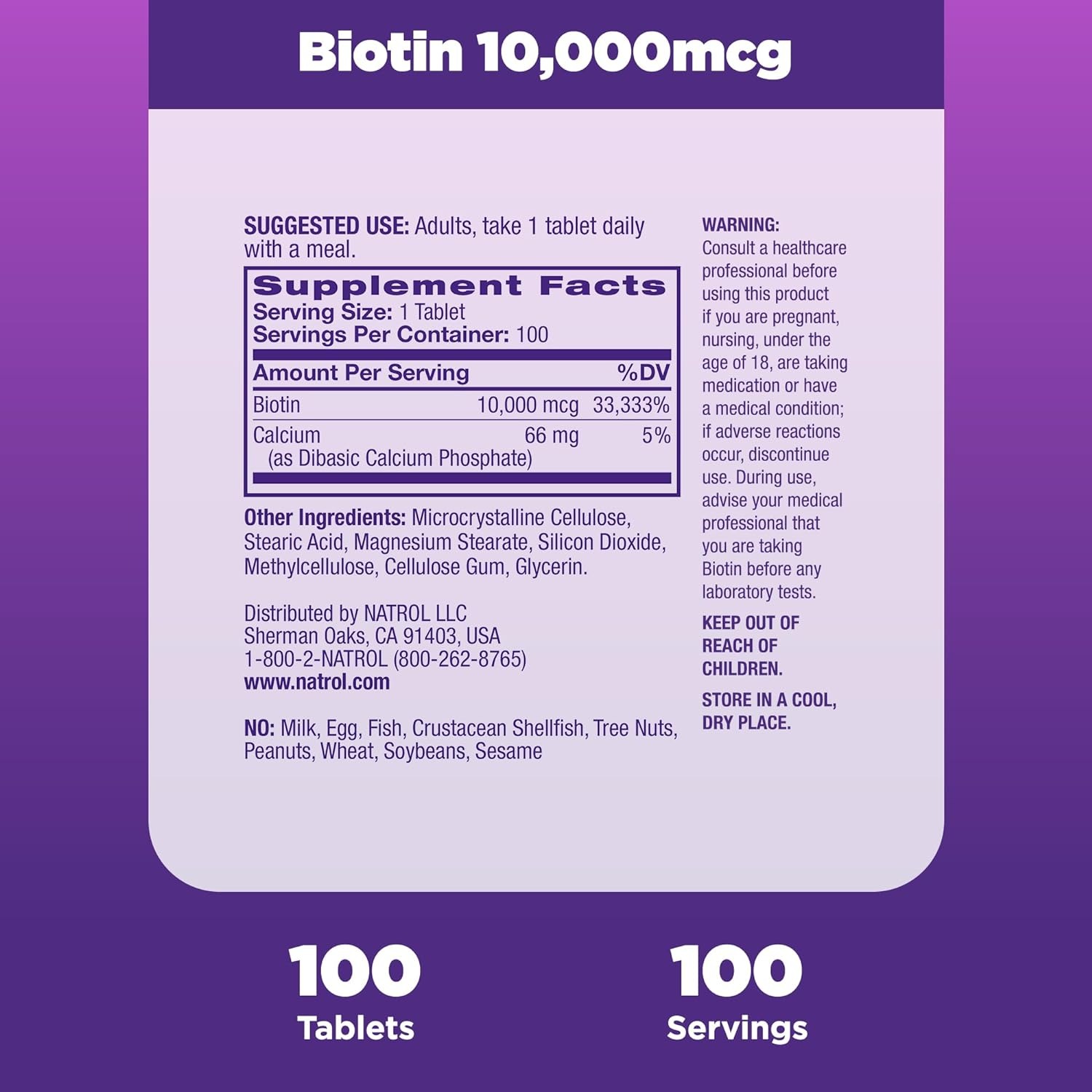 Viên uống mọc tóc Natrol Biotin Beauty 10000mcg Viên uống mọc tóc Natrol Biotin Beauty 10000mcg - Yêu Hàng Ngoại