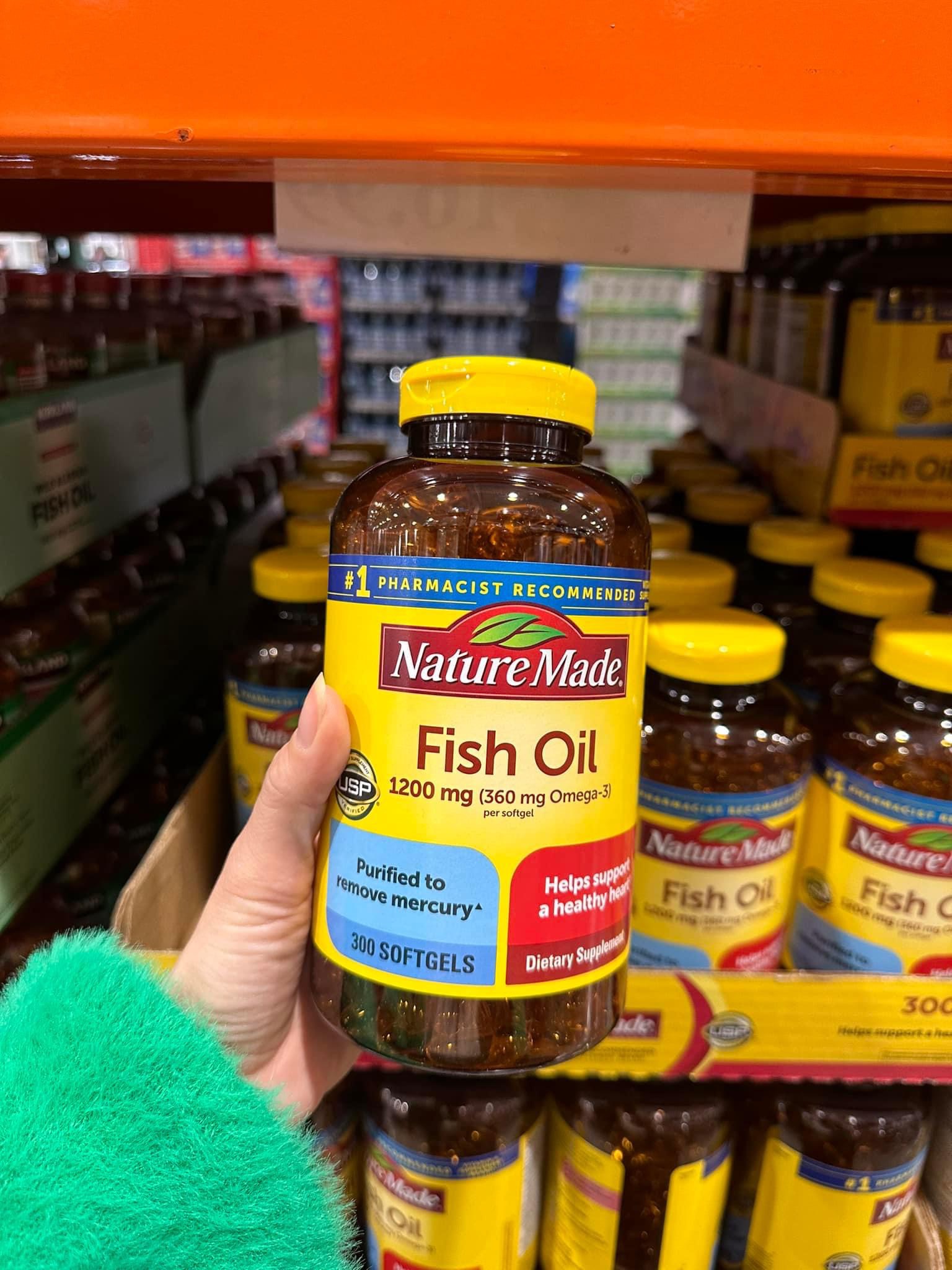 Viên uống dầu cá Nature Made Fish Oil 1200 mg 360 mg Omega-3 Viên uống dầu cá Nature Made Fish Oil 1200 mg 360 mg Omega-3 - Yêu Hàng Ngoại