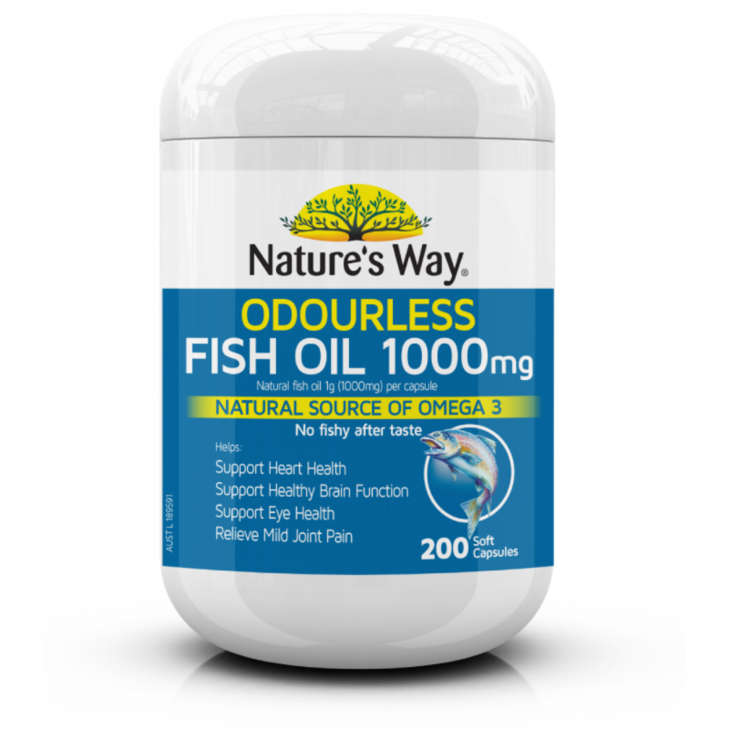 Viên uống dầu cá Nature’s Way Odourless Fish Oil 1000mg Viên uống dầu cá Nature’s Way Odourless Fish Oil 1000mg - Yêu Hàng Ngoại