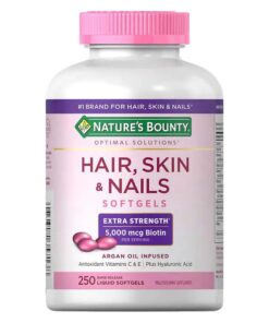 Viên Uống Đẹp Da, Móng, Tóc Nature's Bounty Hair Skin & Nails 5000mcg (250 Viên) – Mỹ