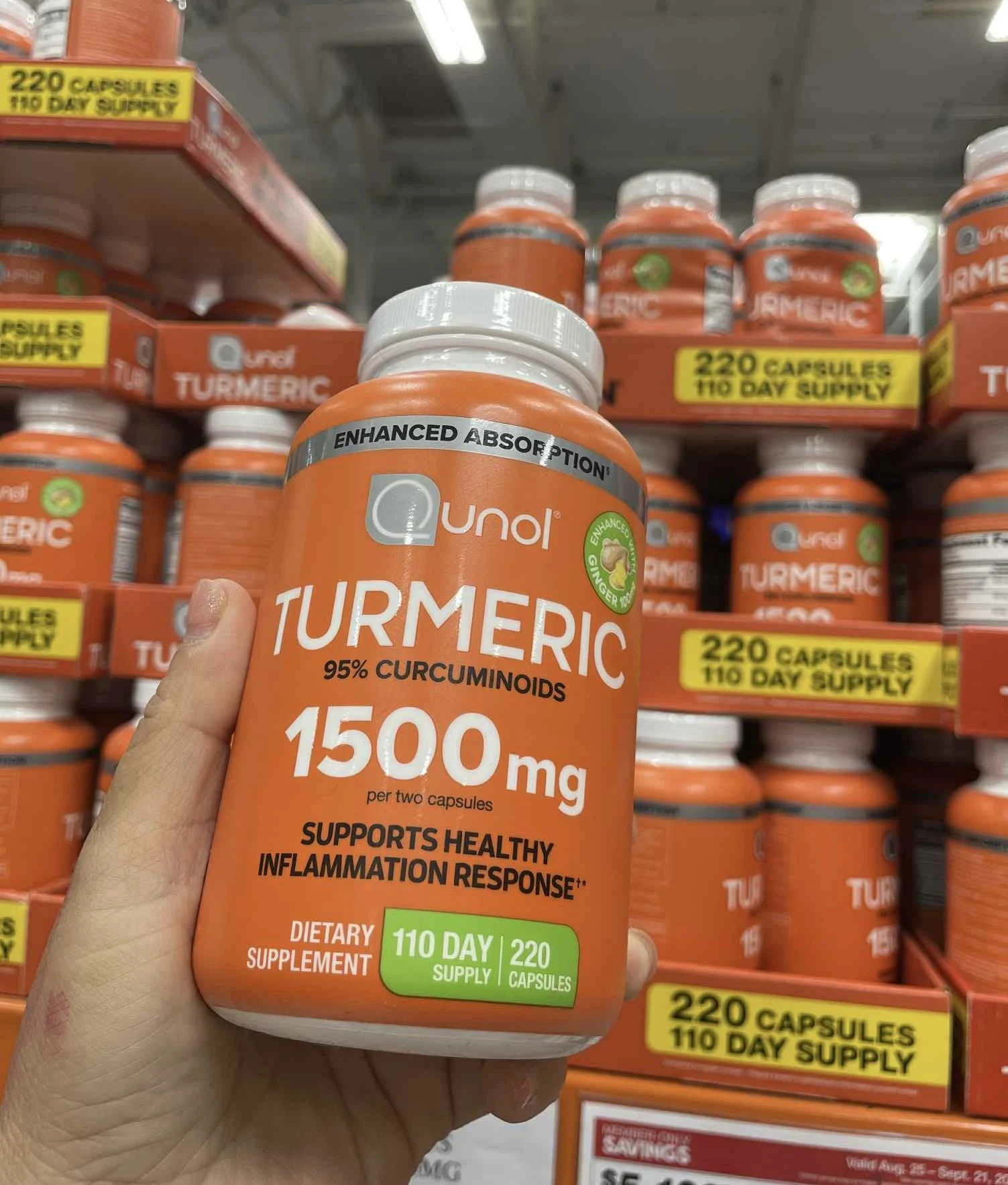 Viên Uống Tinh Chất Nghệ Kháng Viêm Qunol Turmeric 1500mg – Hộp 220 Viên (Mỹ) Viên Uống Tinh Chất Nghệ Kháng Viêm Qunol Turmeric 1500mg – Hộp 220 Viên (Mỹ) - Yêu Hàng Ngoại