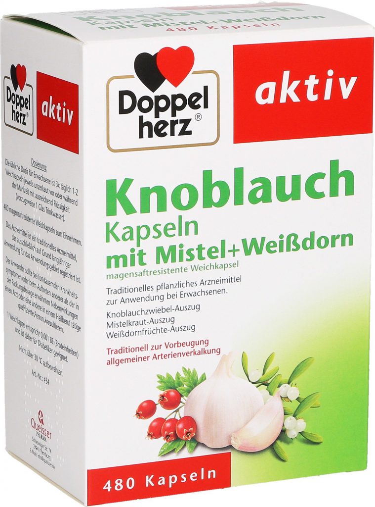 Viên uống tỏi Doppelherz Knoblauch mit Misteln + Weißdorn Viên uống tỏi Doppelherz Knoblauch mit Misteln + Weißdorn - Yêu Hàng Ngoại