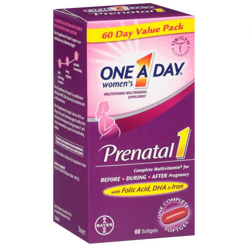 Vitamin cho bà bầu One A Day Prenatal DHA, Folic Acid & Iron Vitamin cho bà bầu One A Day Prenatal DHA, Folic Acid & Iron - Yêu Hàng Ngoại