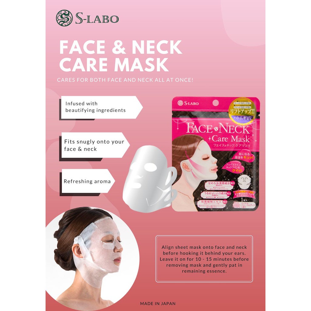 Mặt nạ dưỡng da mặt và cổ S-Labo Face & Neck Care Mask Nhật Bản Mặt nạ dưỡng da mặt và cổ S-Labo Face & Neck Care Mask Nhật Bản - Yêu Hàng Ngoại