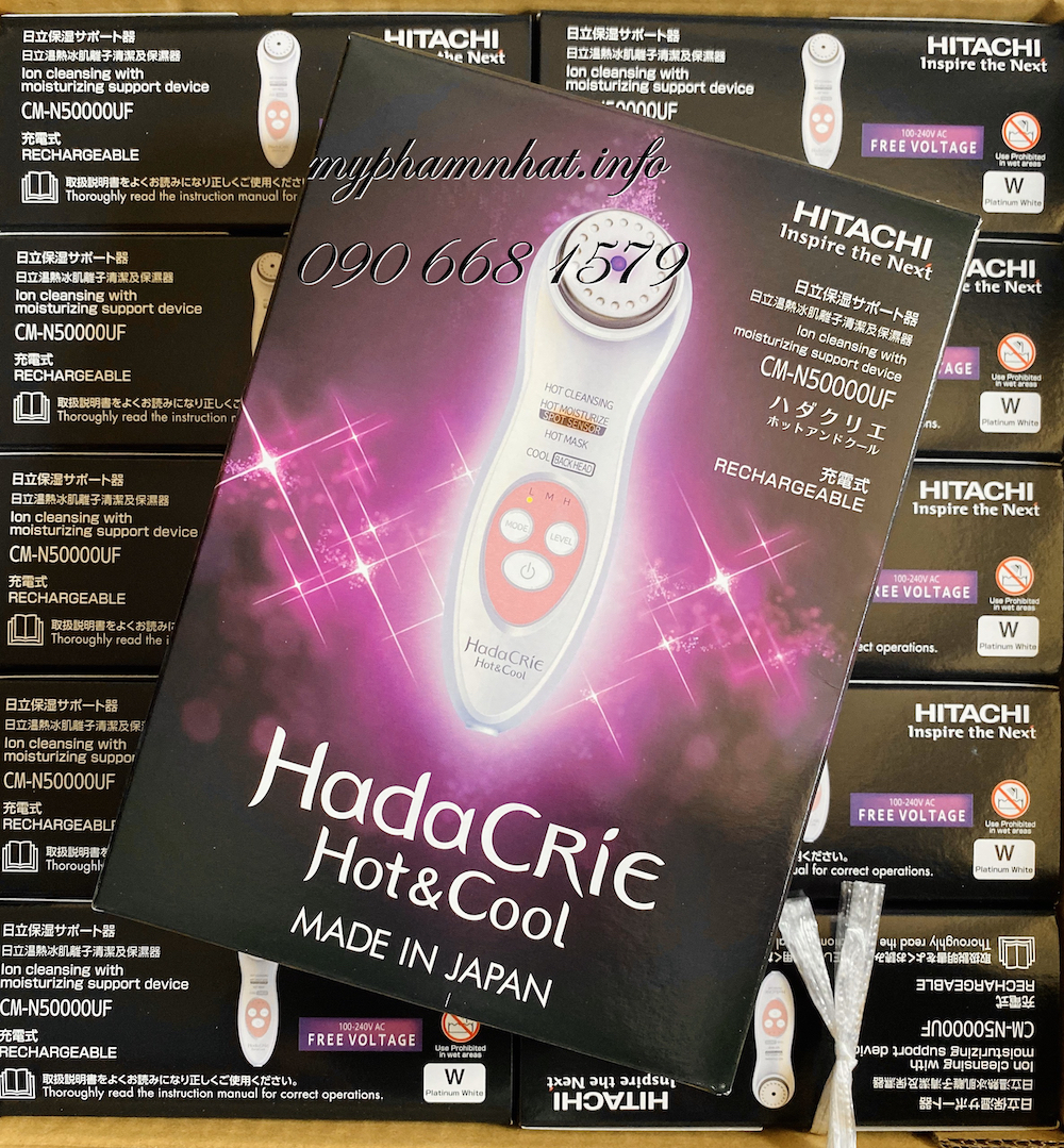 Máy Massage chăm sóc da mặt Hitachi Hada Crie Hot & Cool CM-N50000 Máy Massage chăm sóc da mặt Hitachi Hada Crie Hot & Cool CM-N50000 - Yêu Hàng Ngoại
