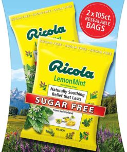 Kẹo thảo mộc (ngậm) hỗ trợ ho Ricola Lemon Mint Sugar Free