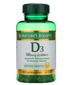 Viên uống bổ sung Vitamin D3 Nature's Bounty 50mcg (2000IU)