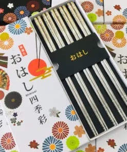 Set 5 đôi đũa inox Shikisai  hoa anh đào Nhật Bản