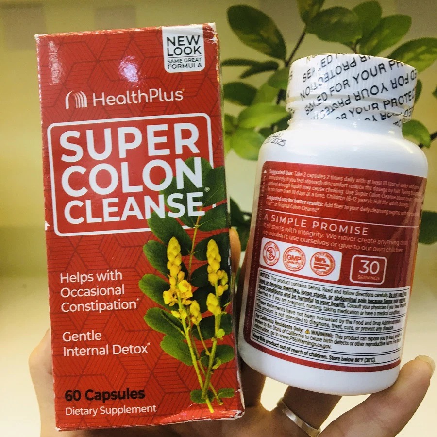 Viên uống nhuận tràng, giảm táo bón Health Plus Super Colon Cleanse Viên uống nhuận tràng, giảm táo bón Health Plus Super Colon Cleanse - Yêu Hàng Ngoại
