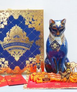 Rượu con Mèo Sứ Royal Darius XO Gold 23K 1500ml - Năm 2023 Quý Mão