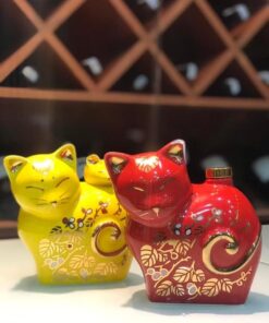 Rượu con mèo sứ ROYAL UMESHU Gold 23K Nhật Bản