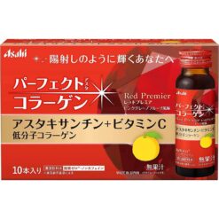Nước uống Collagen Asahi Perfect Asta Red Premier Nhật Bản màu đỏ