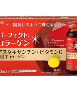 Nước uống Collagen Asahi Perfect Asta Red Premier Nhật Bản màu đỏ