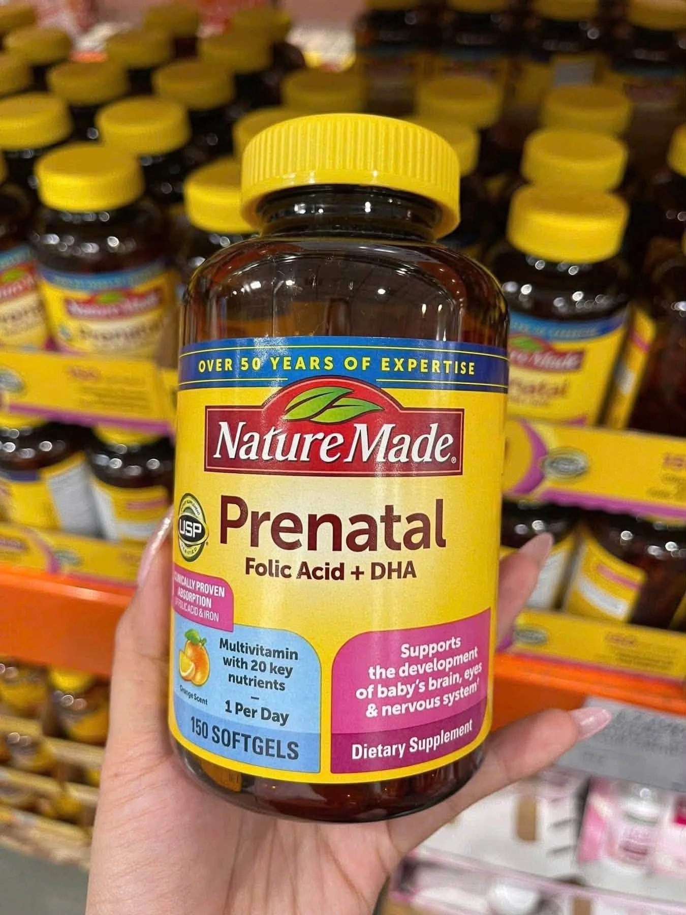 Viên Uống Bổ Bầu Nature Made Prenatal Multi + DHA 200mg – Hộp 150 Viên (Mỹ) Viên Uống Bổ Bầu Nature Made Prenatal Multi + DHA 200mg – Hộp 150 Viên (Mỹ) - Ảnh 2