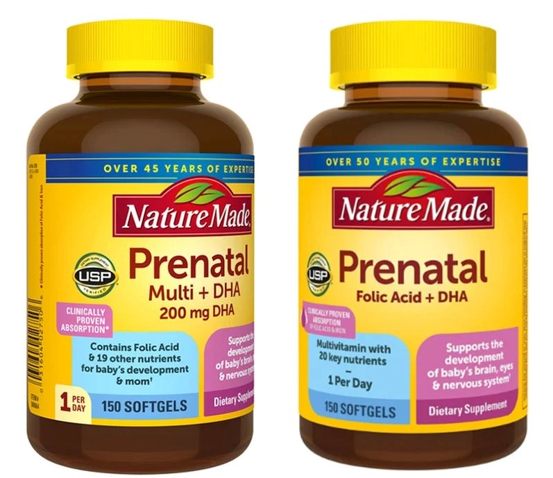 Viên uống Vitamin Mẹ Bầu Nature Made Prenatal Folic Acid + DHA Viên uống Vitamin Mẹ Bầu Nature Made Prenatal Folic Acid + DHA - Yêu Hàng Ngoại