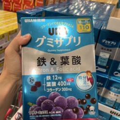 Kẹo dẻo bổ sung sắt Iron & Axit Folic UHA Nhật Bản