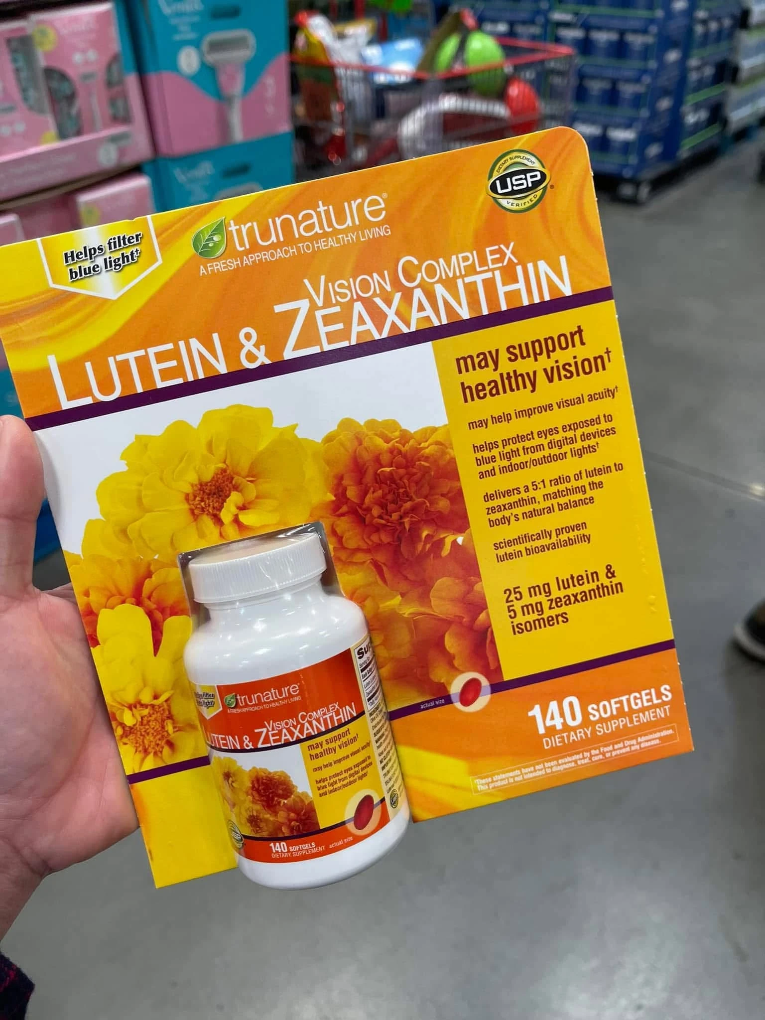 Viên Uống Bổ Mắt Trunature Lutein & Zeaxanthin 25mg/5mg – Hộp 140 Viên (Mỹ) Viên Uống Bổ Mắt Trunature Lutein & Zeaxanthin 25mg/5mg – Hộp 140 Viên (Mỹ) - Ảnh 3