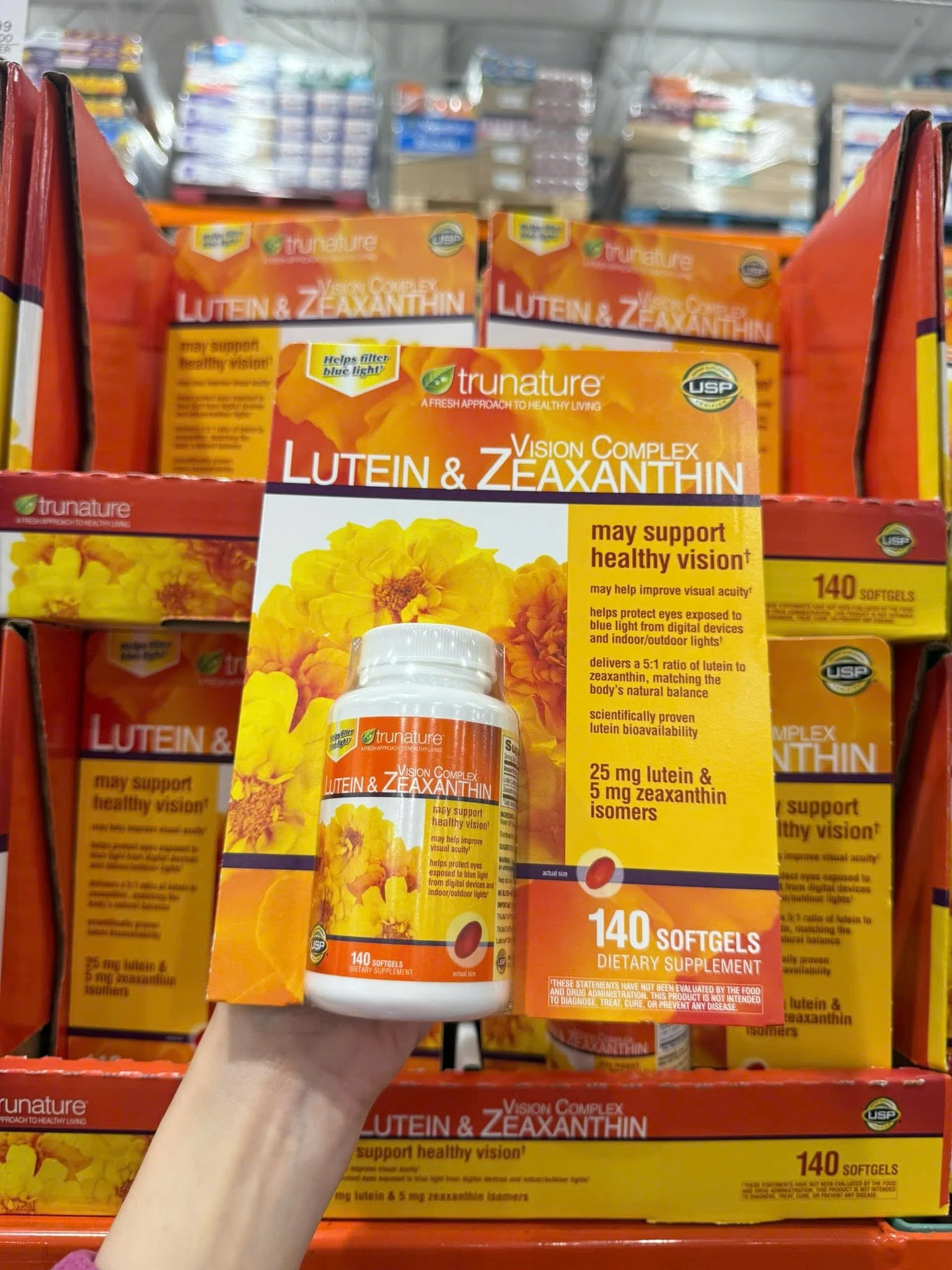 Viên Uống Bổ Mắt Trunature Lutein & Zeaxanthin 25mg/5mg – Hộp 140 Viên (Mỹ) Viên Uống Bổ Mắt Trunature Lutein & Zeaxanthin 25mg/5mg – Hộp 140 Viên (Mỹ)