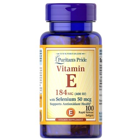 Viên uống Puritan's Pride Vitamin E 400IU with Selenium 50mcg Viên uống Puritan's Pride Vitamin E 400IU with Selenium 50mcg - Yêu Hàng Ngoại