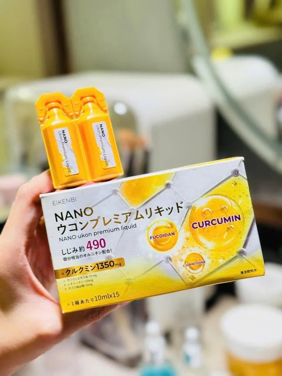 Nước Uống Tinh Chất Nghệ Nano Eikenbi Nano Ukon Premium Liquid – Hộp 15 Tép x 10ml (Nhật Bản) Nước Uống Tinh Chất Nghệ Nano Eikenbi Nano Ukon Premium Liquid – Hộp 15 Tép x 10ml (Nhật Bản) - Ảnh 5