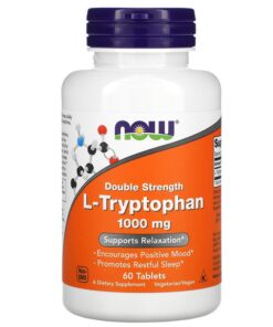Viên uống cải thiện cảm xúc & giấc ngủ NOW Double Strength L-Tryptophan 1000mg