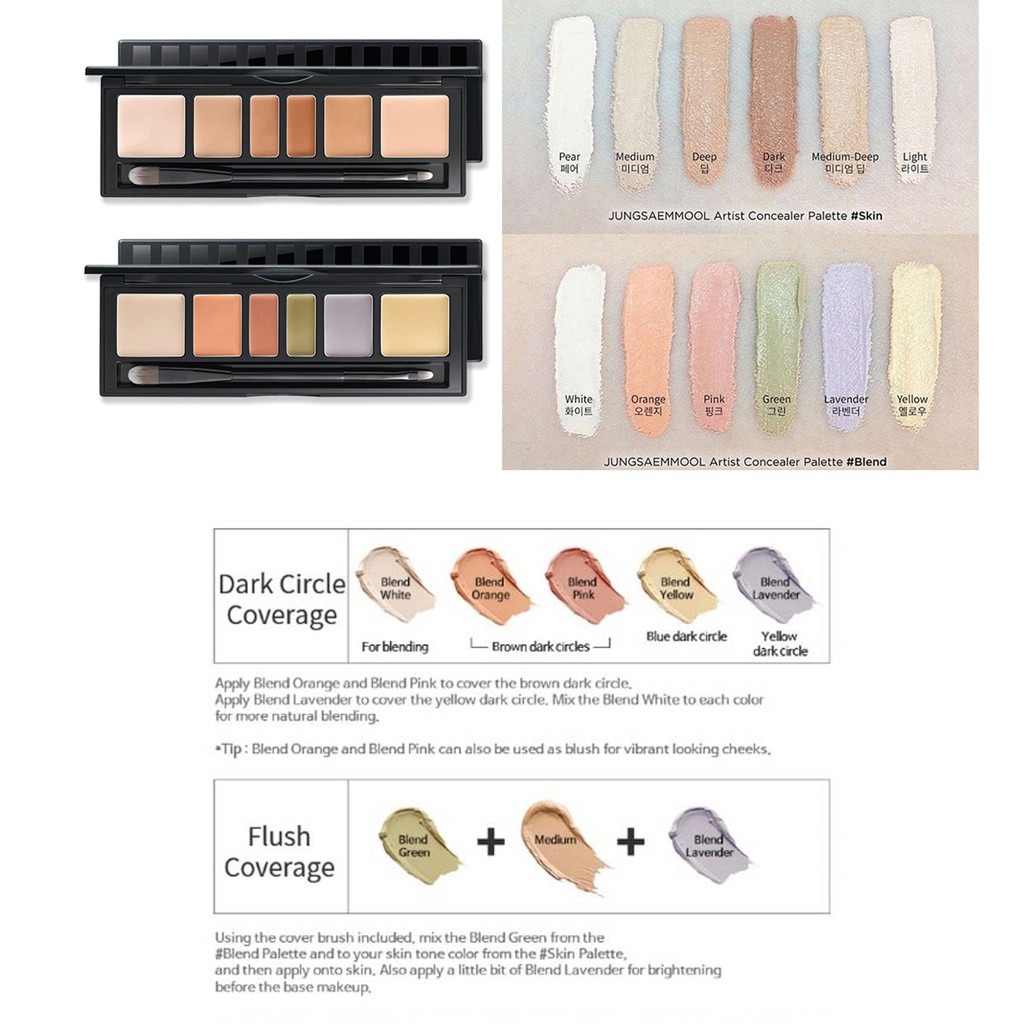 Bảng che khuyết điểm Jung Saem Mool Artist Concealer Palette Bảng che khuyết điểm Jung Saem Mool Artist Concealer Palette - Yêu Hàng Ngoại