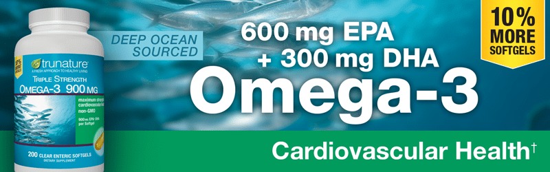 Viên uống dầu cá Trunature Triple Strength Omega 3 900mg Viên uống dầu cá Trunature Triple Strength Omega 3 900mg - Yêu Hàng Ngoại