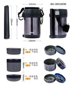 Cặp lồng (Hộp cơm) giữ nhiệt 3 ngăn Thermos Nhật Bản Cặp lồng (Hộp cơm) giữ nhiệt 3 ngăn Thermos Nhật Bản - Yêu Hàng Ngoại