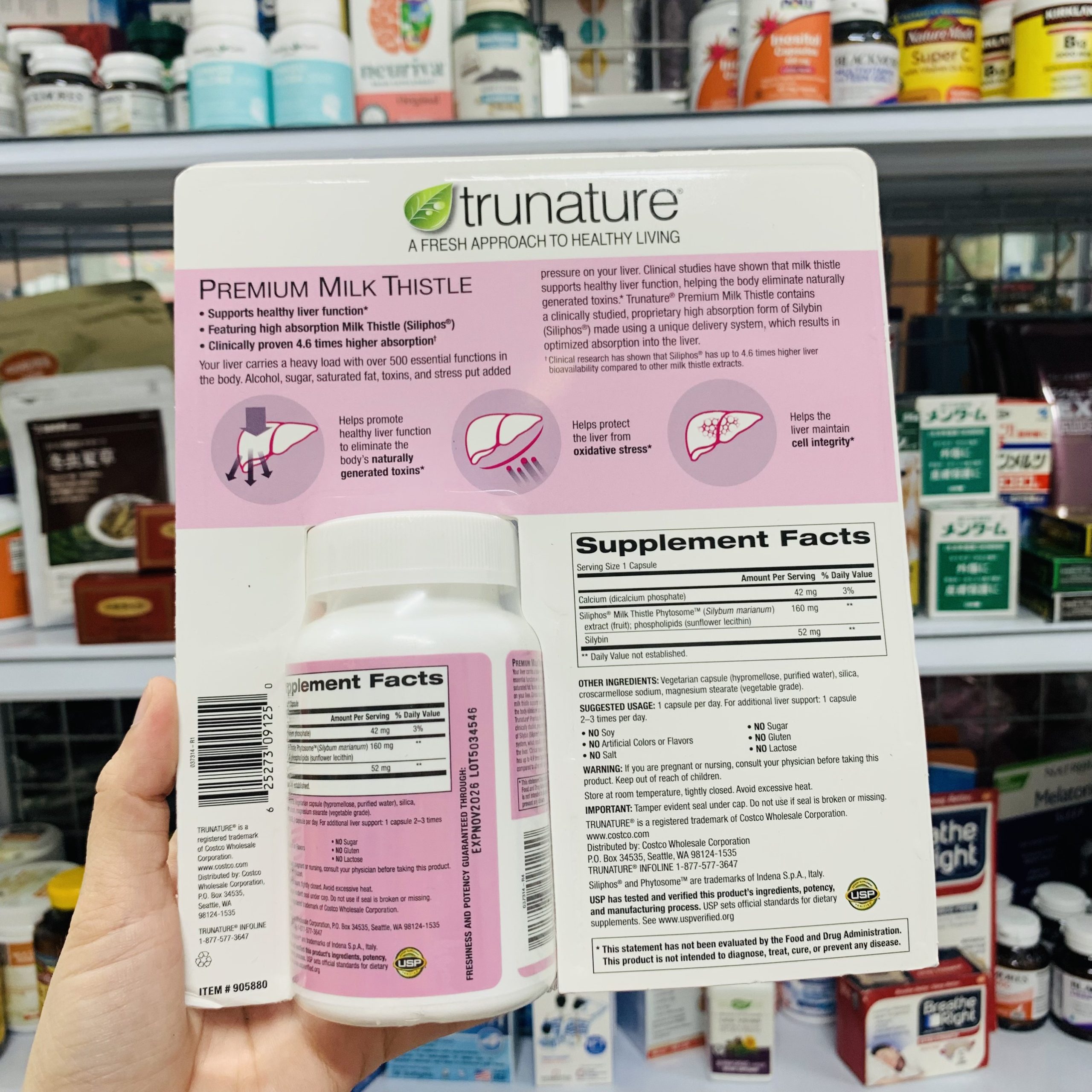 Viên uống bổ gan Trunature Premium Milk Thistle 160mg Viên uống bổ gan Trunature Premium Milk Thistle 160mg - Yêu Hàng Ngoại